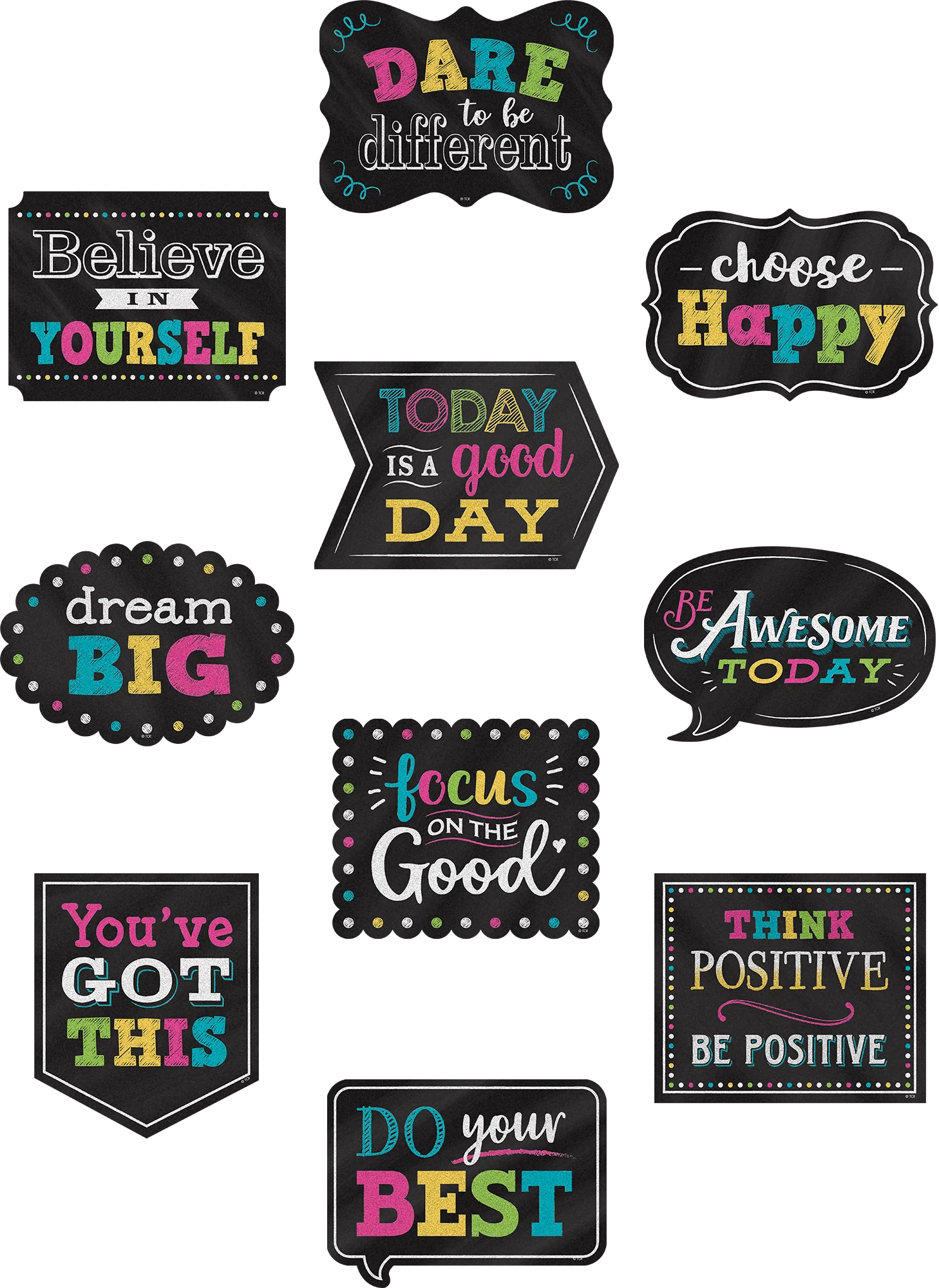 Chalkboard Brights Positive Sayings Accents