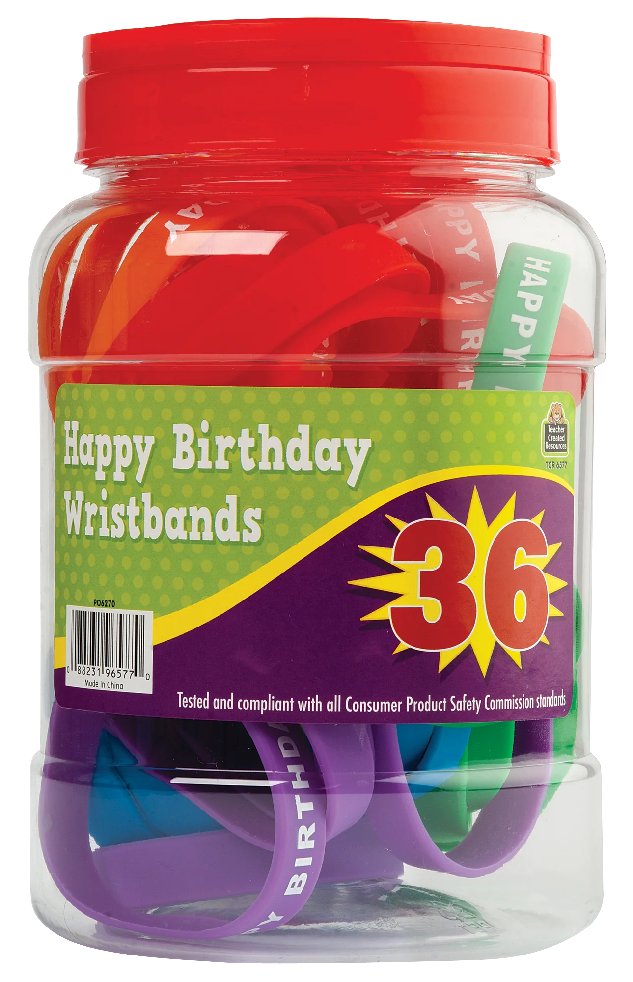 Happy Birthday Wristbands Jar